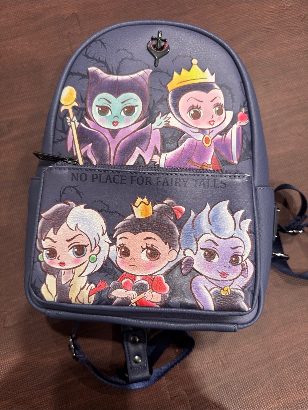 Navy Villains Mini Backpack with Cartoon Disney Villains